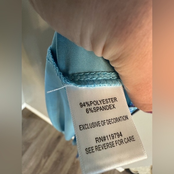 2/$15 NWT WORLD UNITY Blue and Black Patterned Dress - Picture 7 of 8